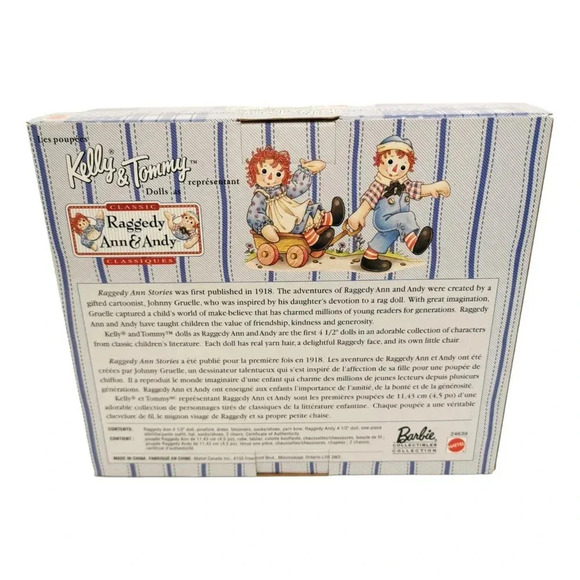 Raggedy  Anne Andy Mattel Kelly Tommy Barbie Storybook Chairs Perfect in Box - Picture 2 of 4
